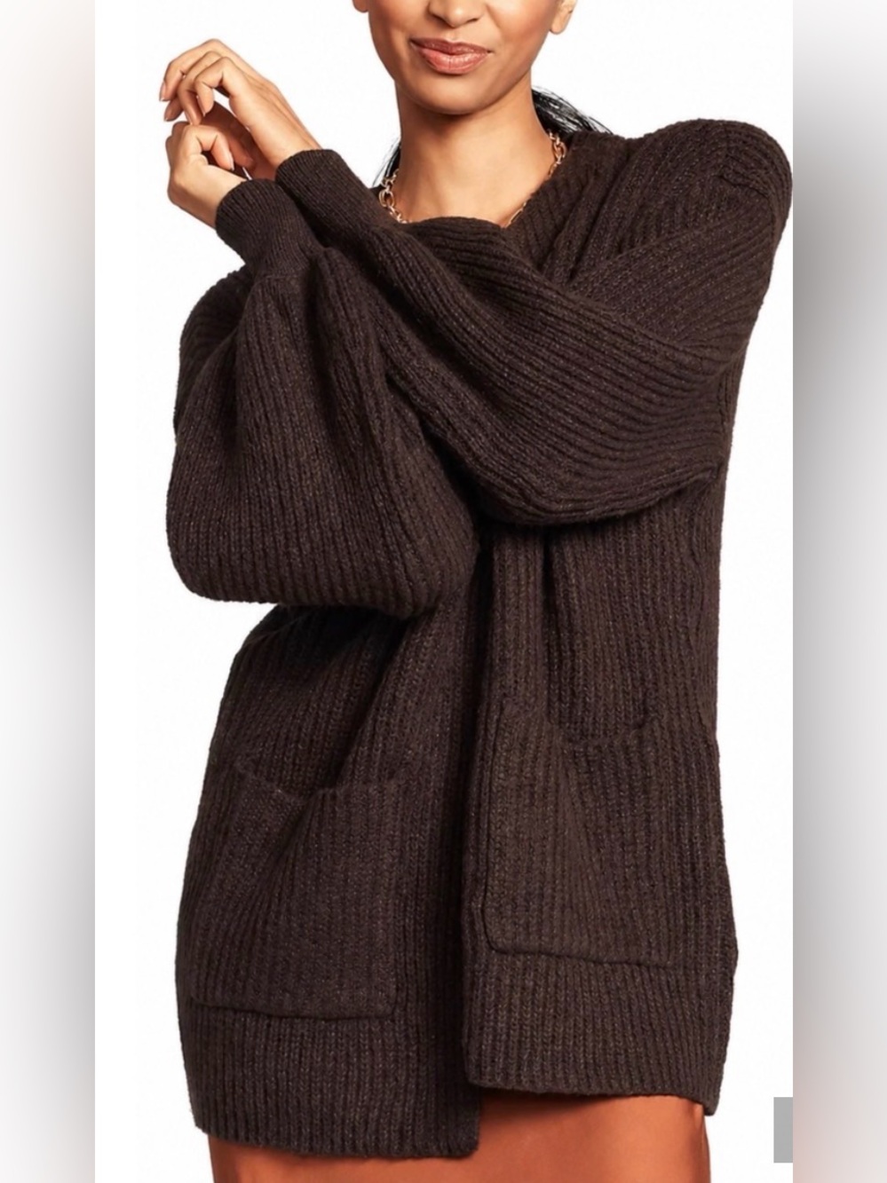 Anthropologie Flat White Cozy Crew Neck Cardigan